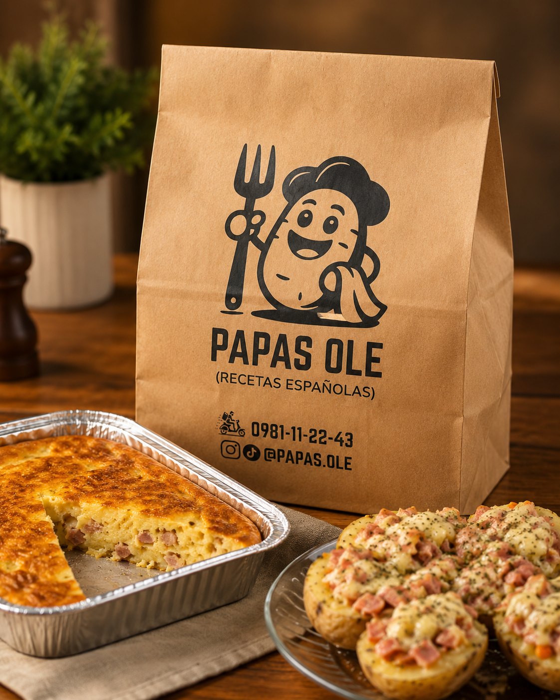 Papas Olé con tortilla y papas rellenas