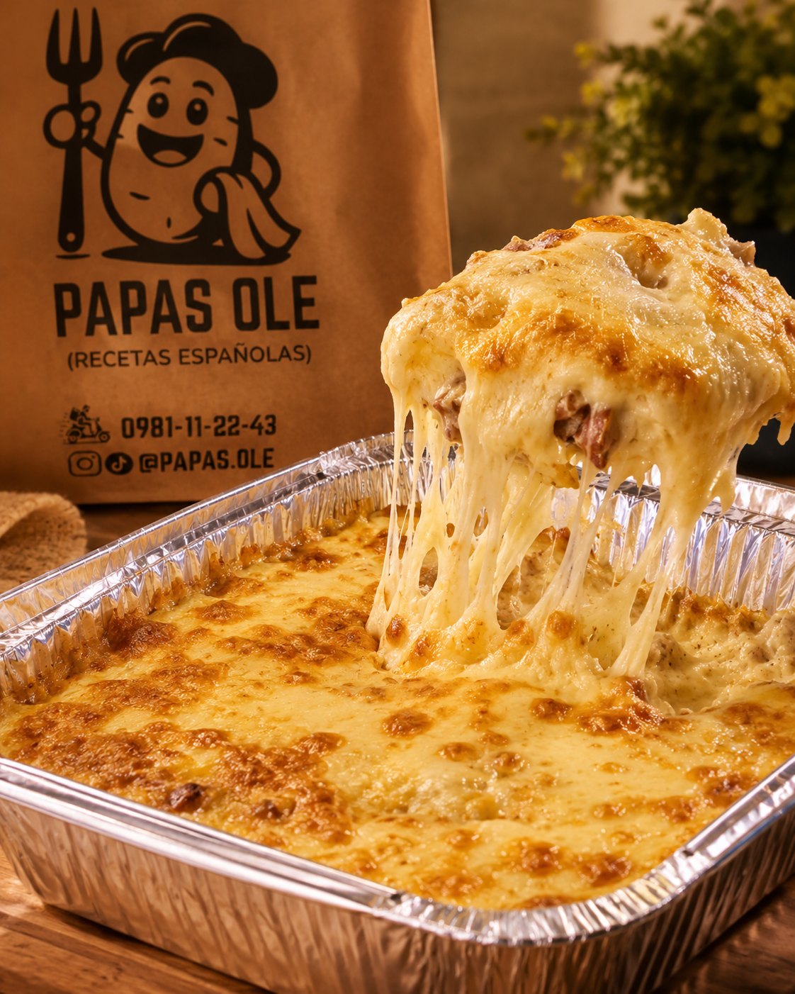 Papas gratinadas con queso